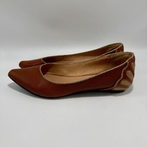 Miz Mooz Jodi Women's Size 8 Brown Gold Leather Flats